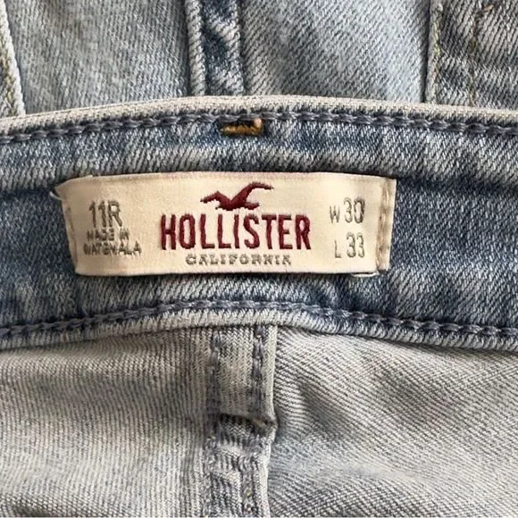HOLLISTER Light Wash Straight Jeans Size W30 L33 - Picture 11 of 14